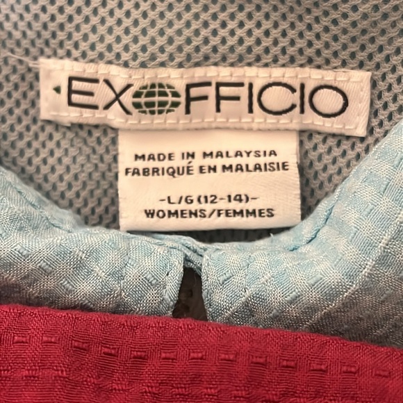 Bundle 2 REI Exofficio Long Sleeve Vented Button Up Shirt Outdoor Travel Sz L - Picture 2 of 12